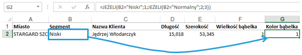 Mapa Polski Excel - Jak podzielić punkty po geokodowaniu na kategorie i oznaczyć je innym kolorem 2
