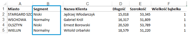 Mapa Polski Excel - Jak podzielić punkty po geokodowaniu na kategorie i oznaczyć je innym kolorem
