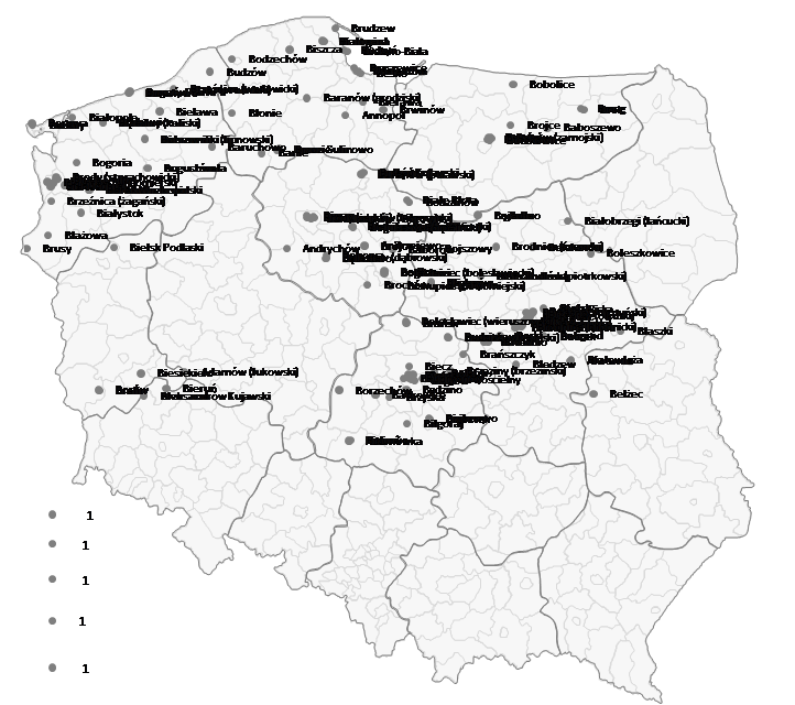 Mapa Polski Excel - Jak przedstawić na mapie bazę adresów po geokodowaniu 3