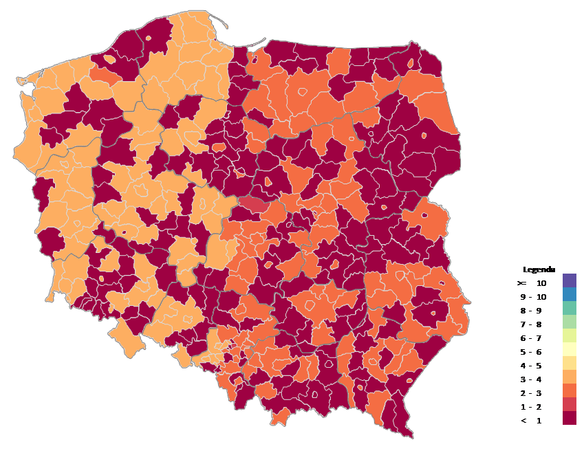 Mapa Polski Excel - Jak zbudować podział geograficzny z wykorzystaniem kodów pocztowych 10