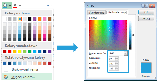 Mapa Polski Excel - Jak zmienić kolory na mapie 1