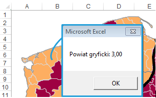 Mapa Polski Excel - Jak zmodyfikować komunikat, aby pokazał nazwę Regionu lub nazwisko Przedstawiciela