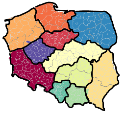 Mapa Polski Excel - tworzenie podziału geograficznego 11