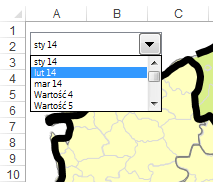Mapa Polski Excel – Jak przedstawić dane dla podziału geograficznego za kolejne okresy 6