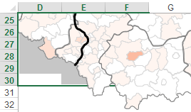 Mapa Polski Excel - Jak pokazać w powiększeniu obszar administracyjny Śląska 1