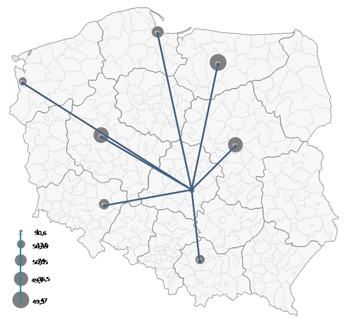 Mapa Polski Excel - Jak zwizualizować na mapie przepływ towarów 3