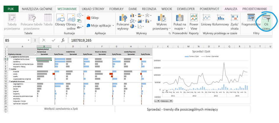 Dashboard analityczny w Excelu krok po kroku (cz.5 ) - oś czasu oraz fragmentatory_2