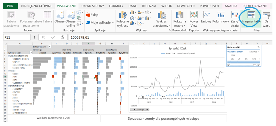 Dashboard analityczny w Excelu krok po kroku (cz.5 ) - oś czasu oraz fragmentatory_5